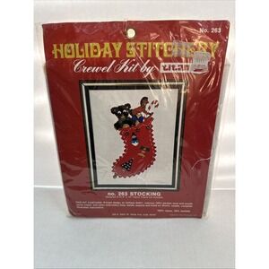 Vintage Titan Holiday Stitchery Christmas Stocking Crewel Kit‎ 263 8" x 10" 1976
